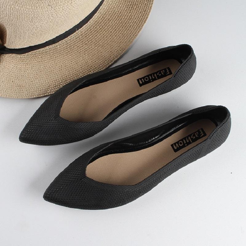 Summer New Women's Fashion Single Shoes Pointed Shallow Mouth Non Slip Women's Shoes Waterproof Lightweight Casual Flat Shoes