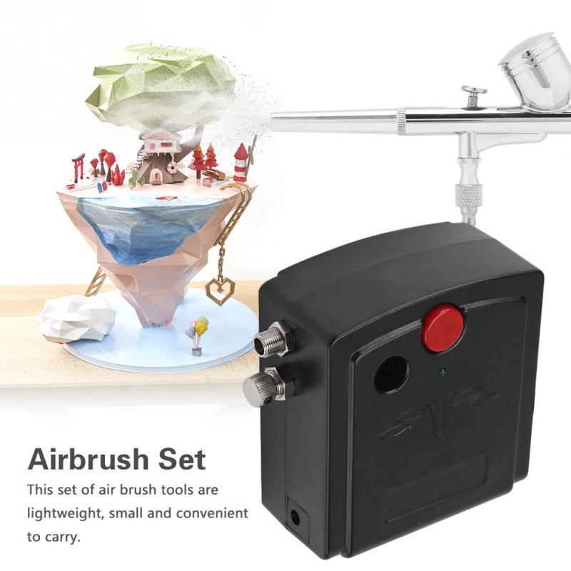 Buy 0.2Mm Dual Action Airbrush Kit Black Pump Spray Air Brush Set G