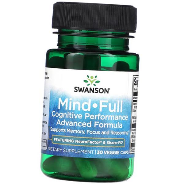 

Когнітивна продуктивність, Mind-Full Cognitive Performance Advanced Formula, Swanson 30вегкапс (72280122) 30vcaps