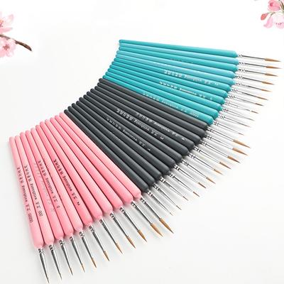 3Pcs/11Pcs Miniature Hook Line Pen Watercolor Soft Hair Oil Painting Extra Hair Hand Painted Brush Gouache Acrylic Painting
