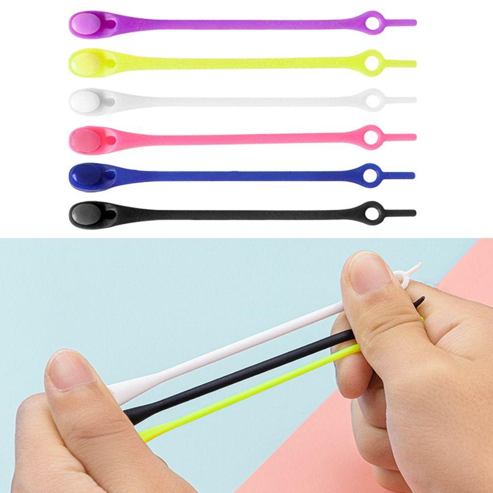 12Pcs/set Solid Color Stretch Shoelace Silicone Lazy People's Shoe Strap Durable Sneakers Laces