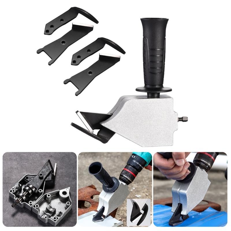 Drill Powered Metal Cutting Tool  Cutter Attachment with Pivoting Head for Quick and Clean Iron Sheet Aluminum Cuts
