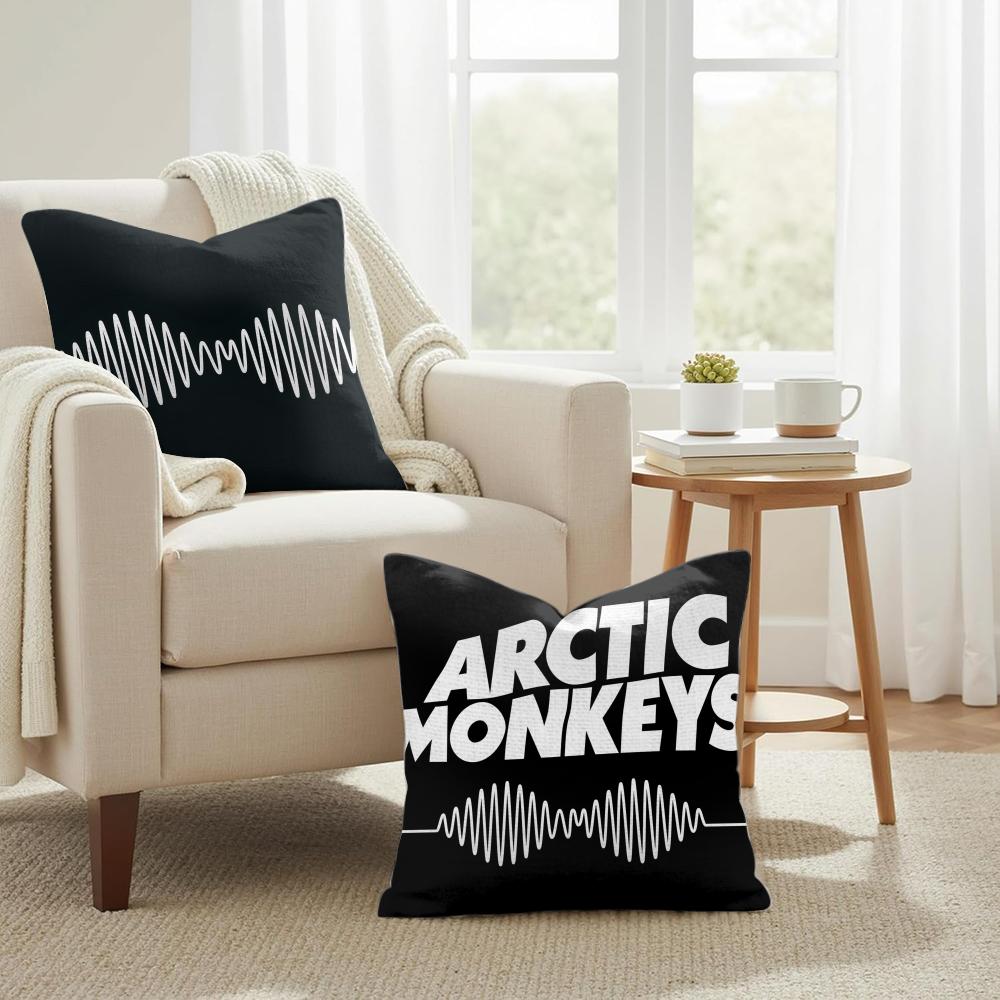 A-Arctic M-Monkeys Band Cushion Cover Natural Linen Organic Fabric Double-Sided Printing Sofa Home Decor Gift Pillow Cover