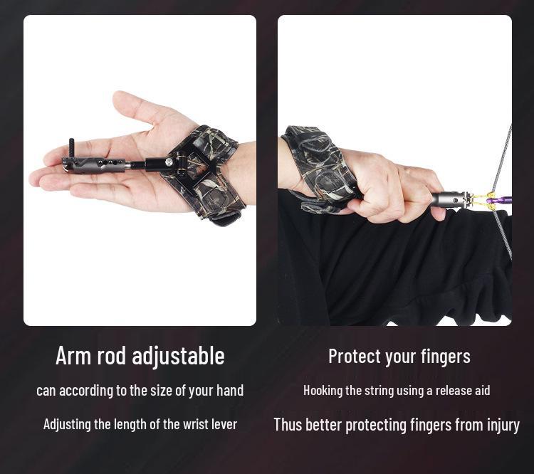 Liberação Automática para Arco e Flecha de Uso Duplo com Polia, Cinta para Braço de Arco, Bola de Aço, Clipe de Pulso para Tiro com Arco ao Ar Livre