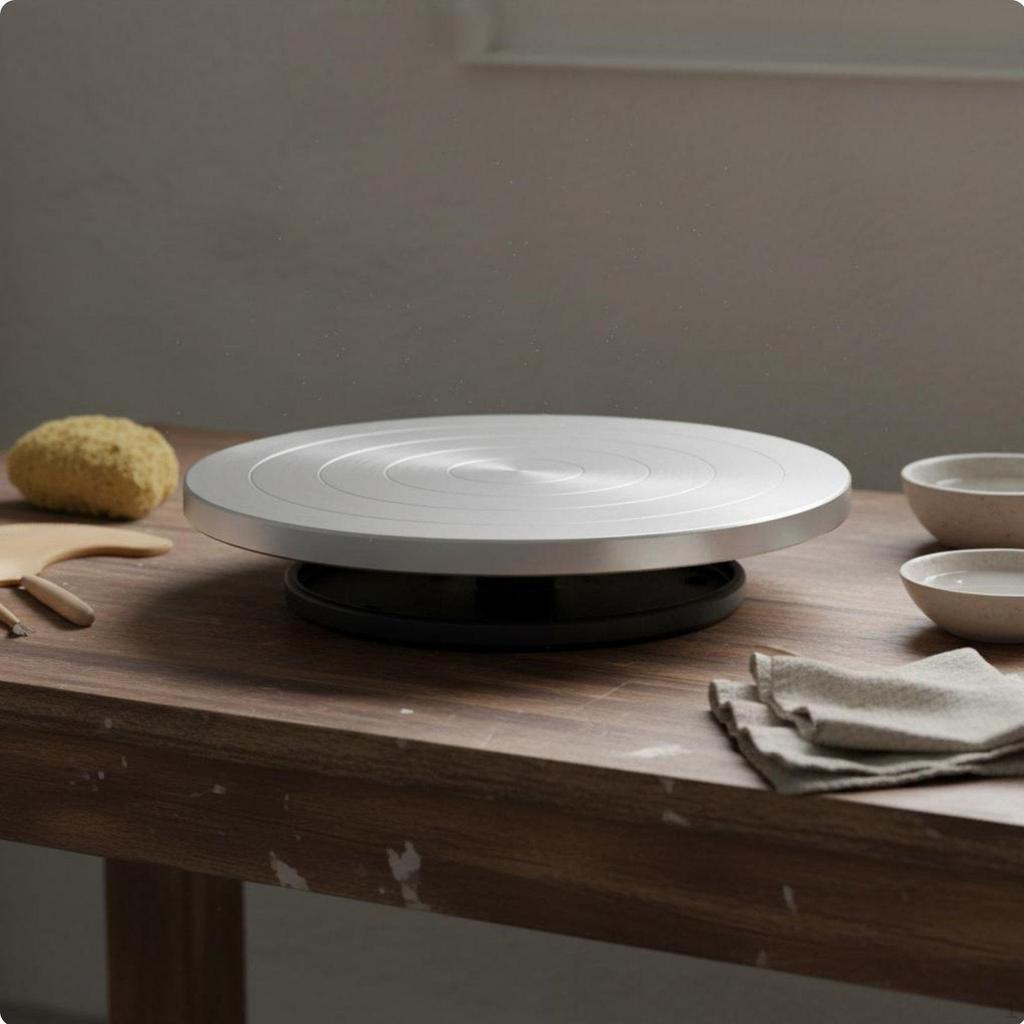Manual Clay Turntable Smooth Rotation Pottery Precision Bearing Aluminum Alloy Sculpting