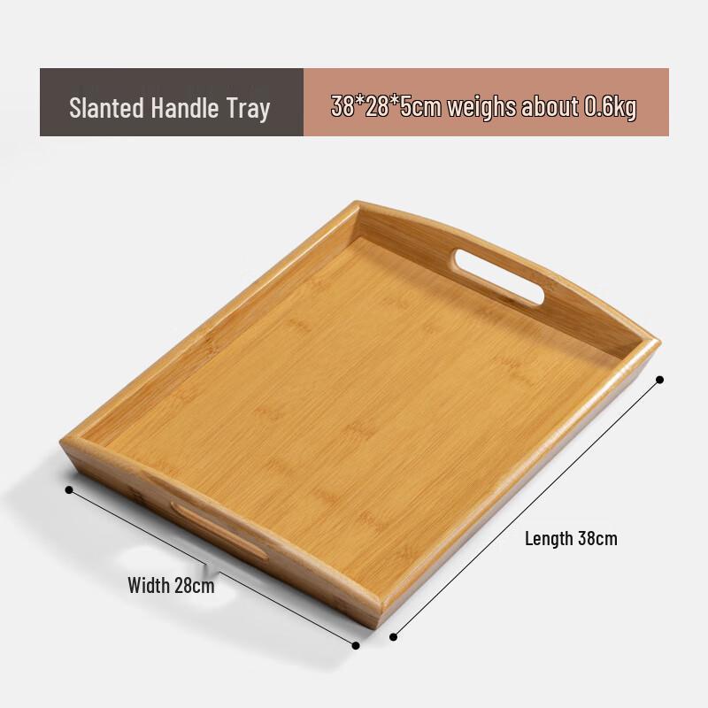 Pabei Bamboo Wood Rectangular Serving Tray