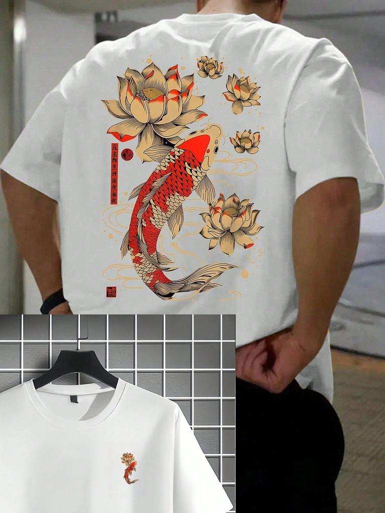 Mens Fashion Printed Loose Short Sleeve TShirt Exquisite Design Essential For Summer Easy To Match Showcasing Your Style