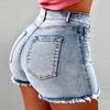 High Waist Short Pants Women's Jeans Available In Multiple Colors Women's Denim Stretch Shorts Stretch Tassel Distressed