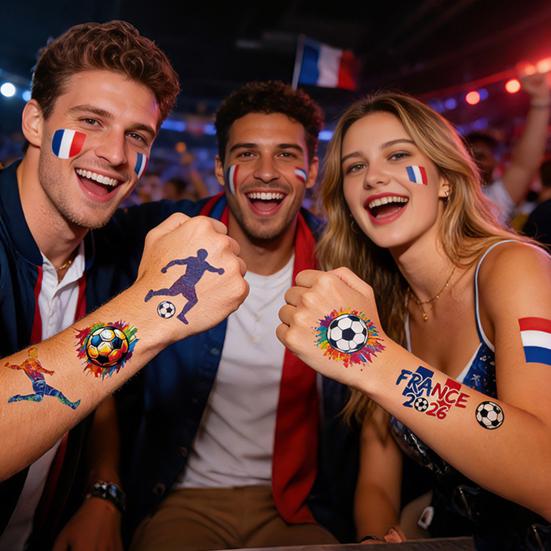 Glow Soccer Tattoos, Waterproof Temporary Freckle Stickers, Football Fan Body Art for Game Day, Night Party Makeup