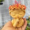 Geometric 3D Wreath Girl Gypsum Silicone Molds Storage Box Mold for Making Succulent Plant Pot Flower Pot Pen Holder