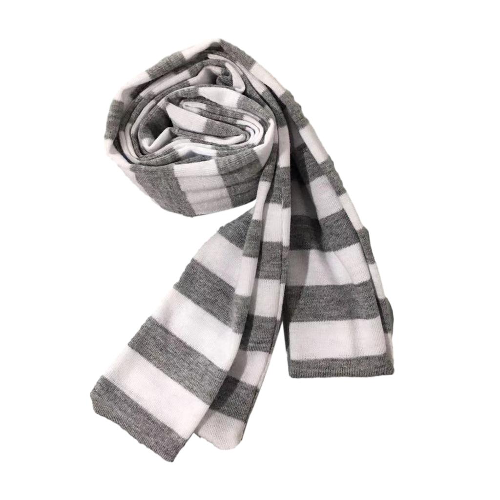 Women Spring Summer Stripe Pattern Scarf Thin Neckerchief Y2k Style Colorful Thin Knitted Neck Guard Lightweight