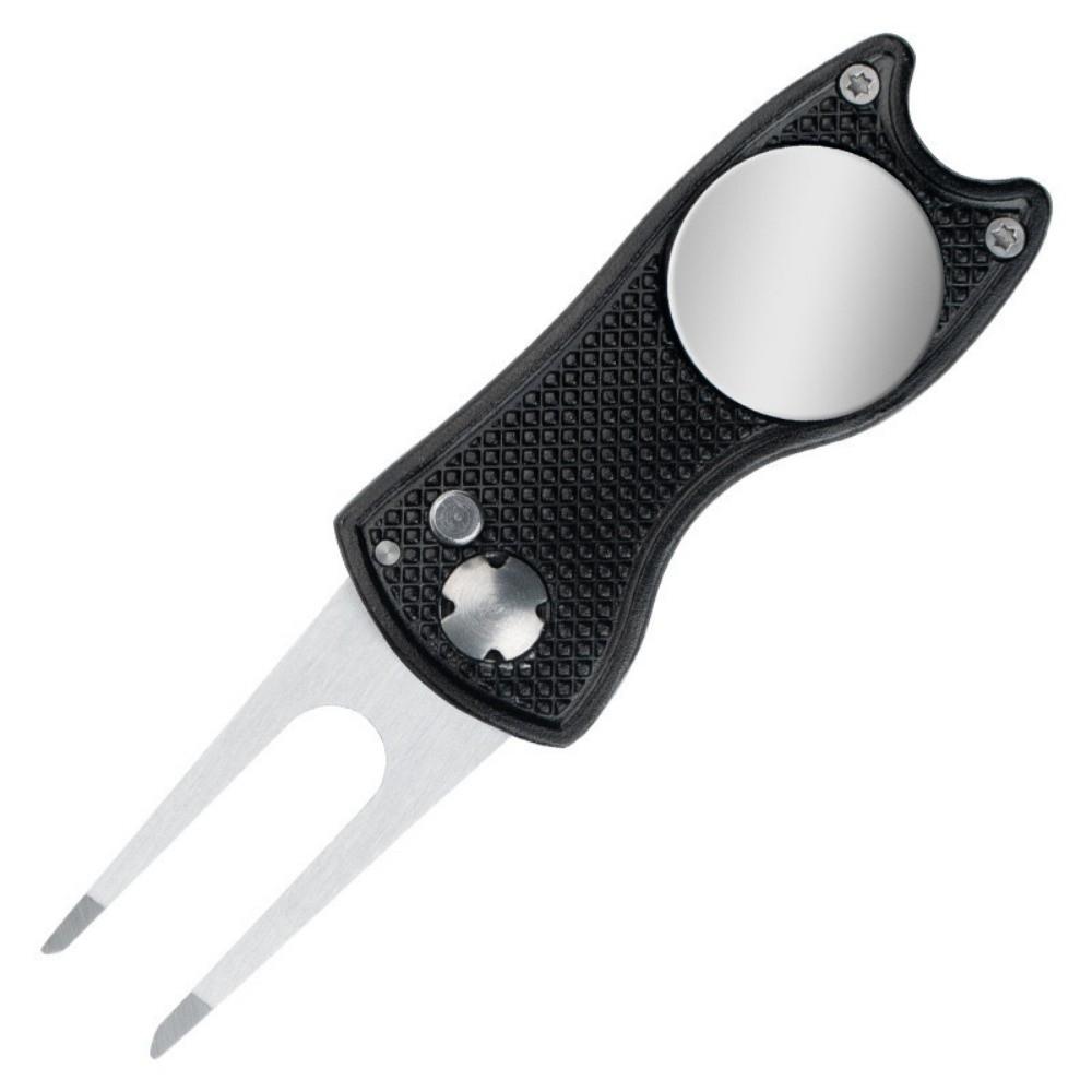 

Foldable Golf Divot Repair Tool Magnetic Marker Golf Repair Fork Putting Green Fork Golf Practice чорний