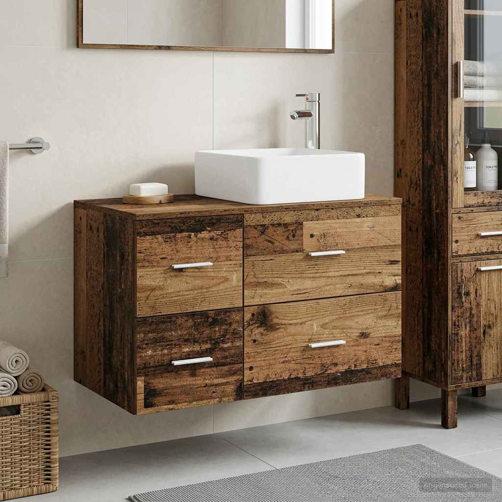 Bathroom Furniture Set 2 pcs Reclaimed Wood Effect Particleboard