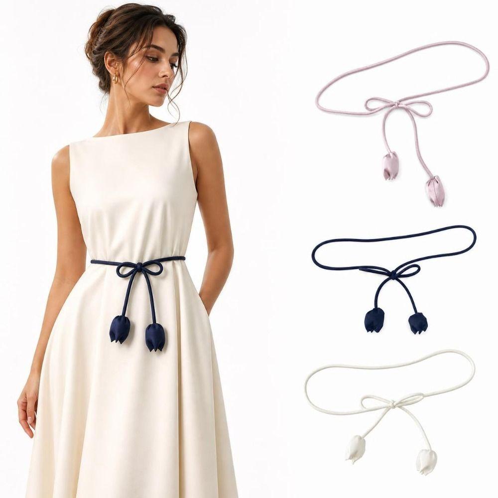 Cloth Tulip String Dress Belt Soft Fabric Waist Chain Stylish Waist Belt Female Wear