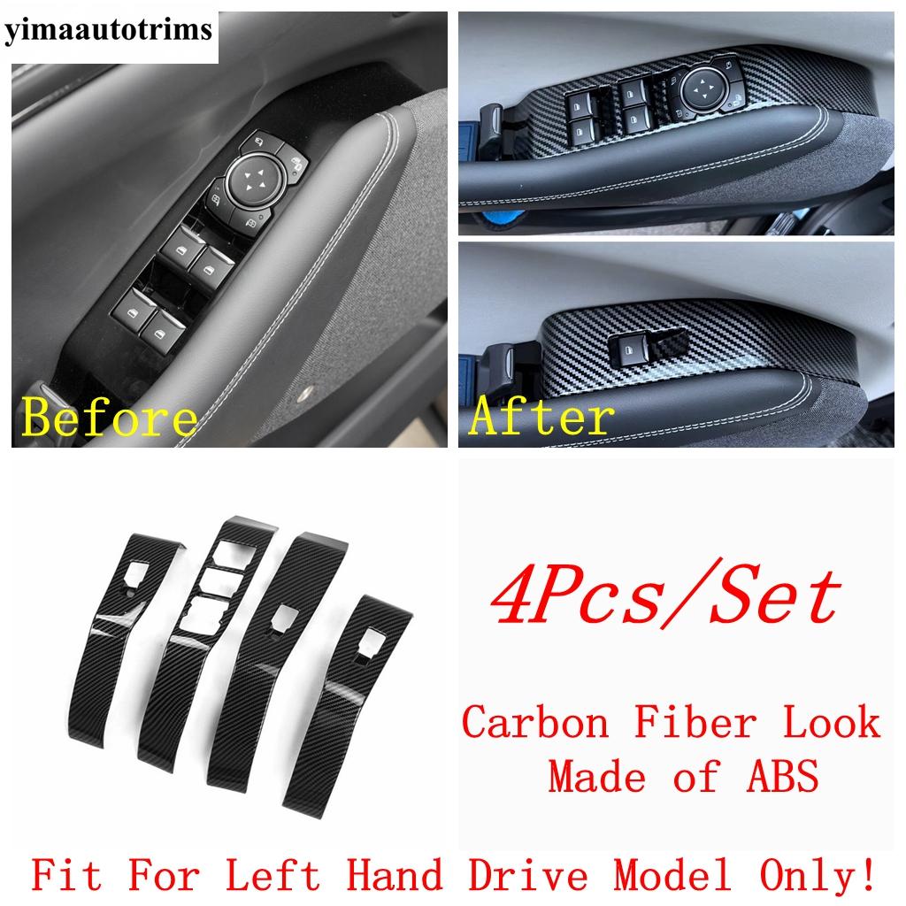 For Ford Mustang Mach E  - Carbon Fiber Door Glass Window Lift Switch Panel Rear Seat Air AC Vent Cover Trim Accessories