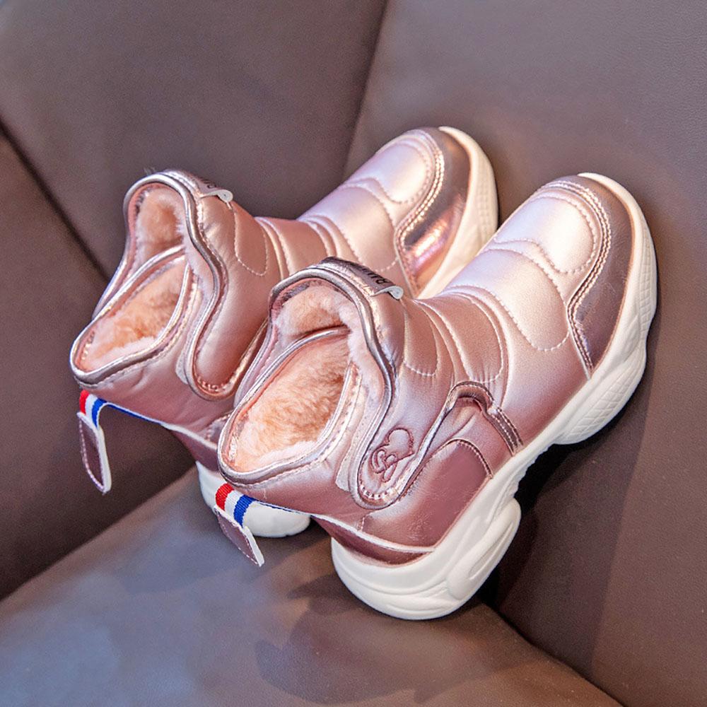 

Зимние плюшевые зимние сапоги для девочек из искусственной кожи, водонепроницаемые хлопковые ботинки, модные толстые теплые сапоги из искусственного меха для девочек-подростков 37 розовый