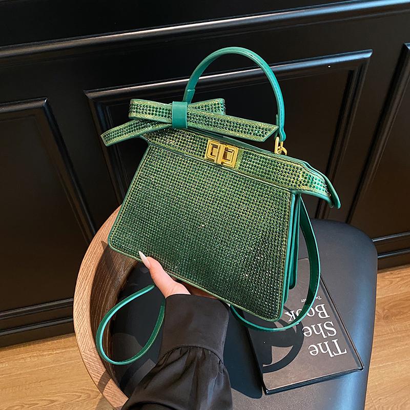 European and American New Diamond-encrusted Handbag Fashionable Retro Full Diamond Shoulder Messenger Chain Women's Bag