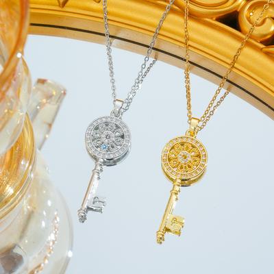 Schlüssel Kartoffel Luxus Temperament Voll Zirkonium Halskette Damenmode Trendy Schlüsselbeinkette