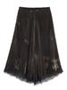 2026 Spring Women's High Waist Lace Patchwork Midi Skirt - European & American Style