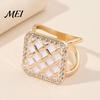 Women Scarf Ring Grid Square Ring, Rhinestone Silk Clip, Decorative Lightweight Slide Elegant Wrap Holder for Neckerchiefs Shirts Shawls Fine