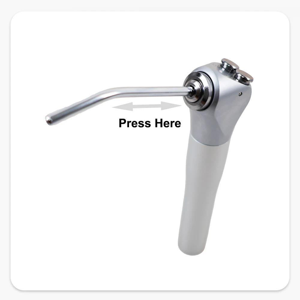 Manual Dental Air Water Spray Triple 3 Way Syringe Handpiece with 2 Nozzles Tips Tubes for Dental Cleaning