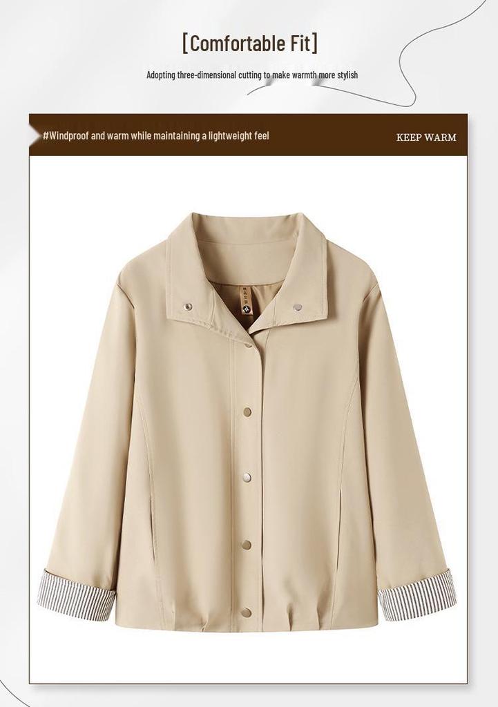 Stilvolle Kurzjacke mit Revers für Mama - Frühling & Herbst 2026 Übergröße für Frauen mittleren Alters und ältere Frauen