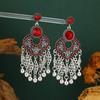 Bohemian Rhinestone Crystal Tassel Earrings: Light Luxury, Hollow Flower Design