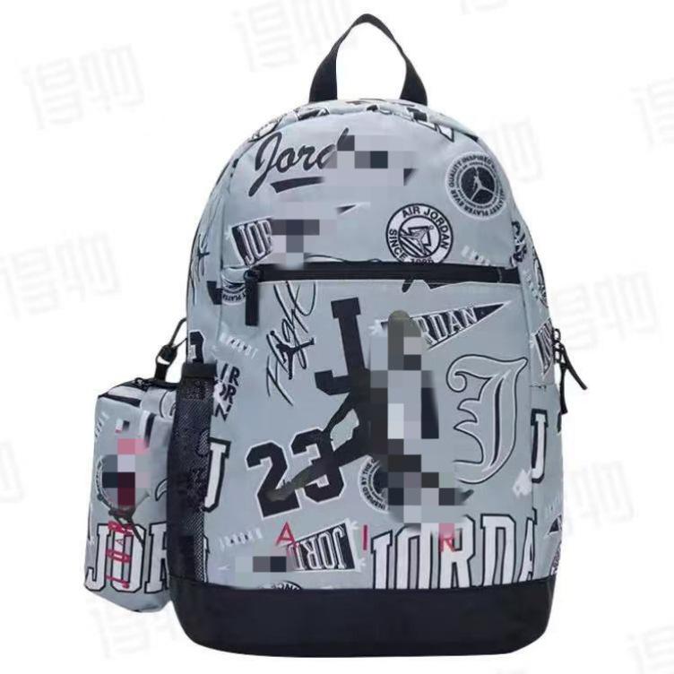 

Flying Man Student Backpack & Pencil Case Set, Trendy Logo Shoulder Bag for Junior and High School Students