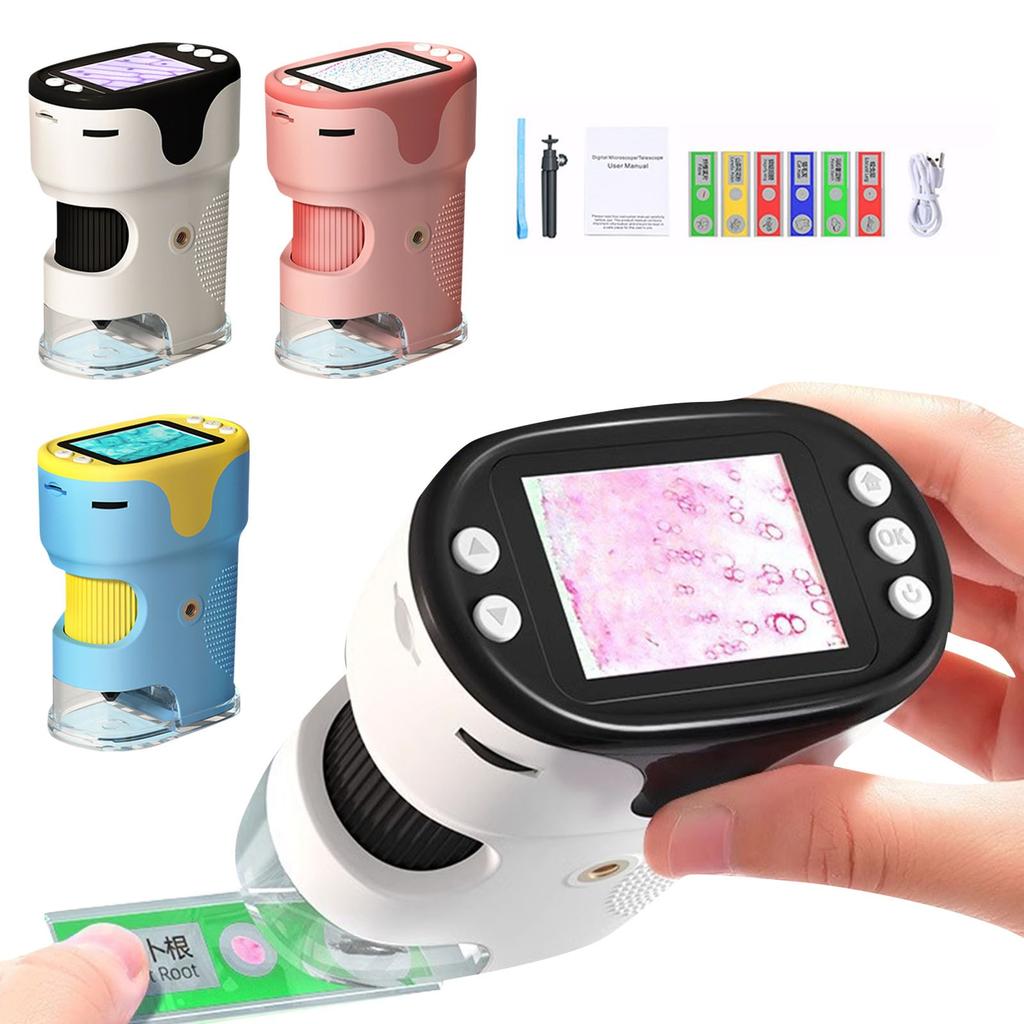 thumbnail image 2 of Kids Microscope 1000X With LCD Screen - 8 LED Lights Portable Science Toy For Children 2 of 14