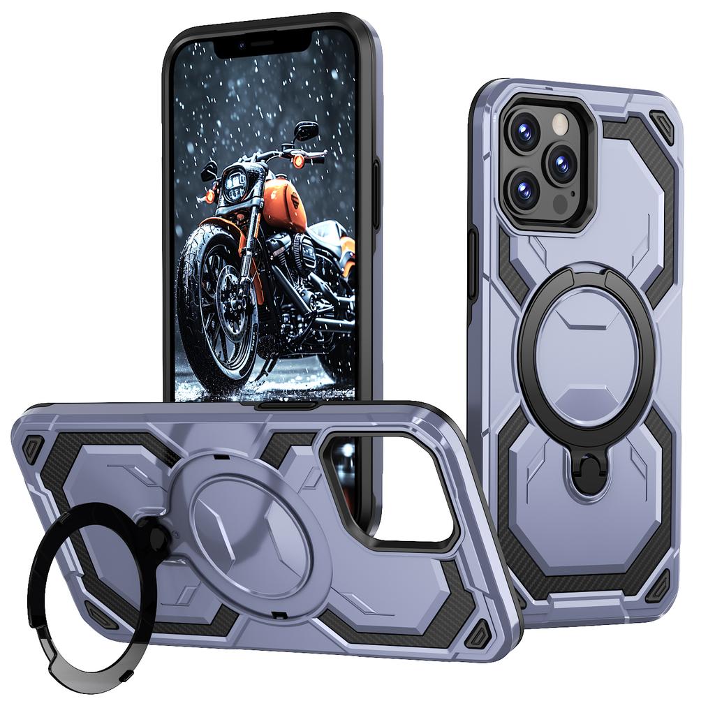 Luxury Magsafe Magnetic Wireless Charging Armor Phone Case For iPhone 16 15 14 13 12 11 Pro Max Plus 16E 16 E Ring Stand Cover