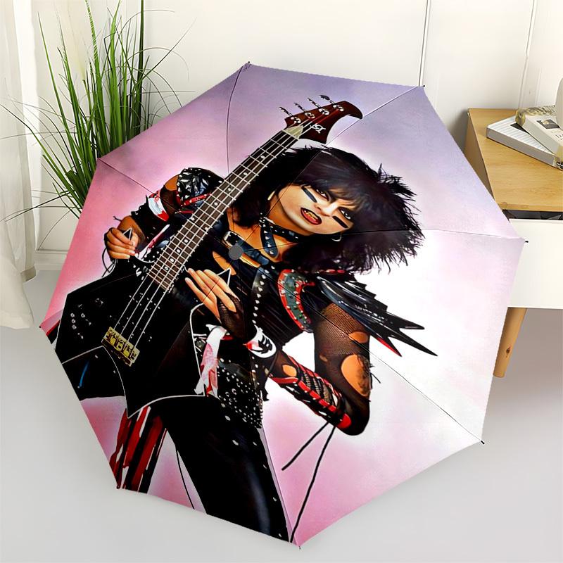 Guitarist, HeavyMetal Themed Automatic Opening and Closing Umbrella, Compact Travel Umbrella, Lightweight and Portable, Suitable for Beach C