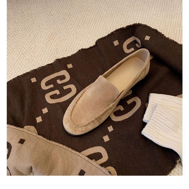 Super Soft Lambskin Thick-soled Women's Leather Retro Not Tired Feet Soft-soled Single Shoes One Pedal Lazy Small Leather Shoes