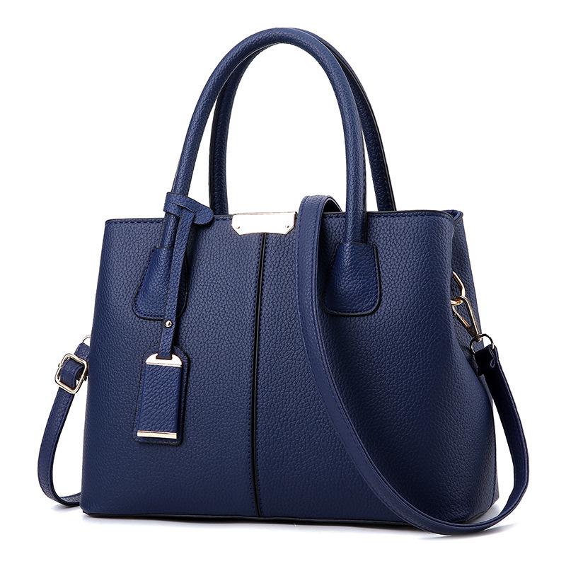 Women's Large Capacity Solid Color Tote: Cross-border Style, Splice Design, Shoulder or Handbag for Moms