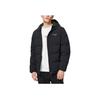 Li-Ning Wade Series Solid Color Logo Print Hooded Short Down Jacket Men Outerwear Black AYMS145-1
