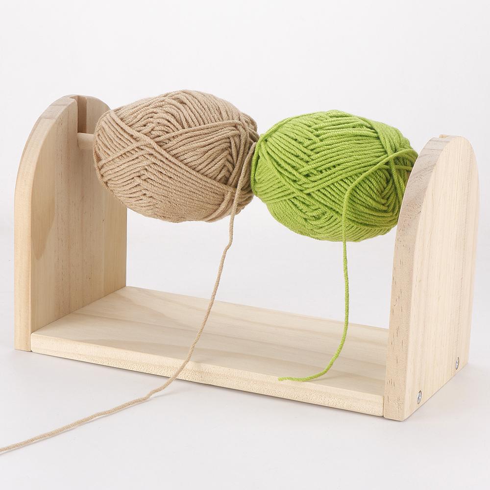 1pcs Wooden Yarn Spool Holder Frame, Weaving Yarn Storage Rack, Easy Removable Rotating Spinner, Manual Crochet & Knitting Tool