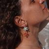 Elegante Seestern Korallen Ohrstecker für Damen Sommer Ozean Stil Blaue Emaille Zweig Hängeohrringe Strandurlaub Schmuck Geschenk