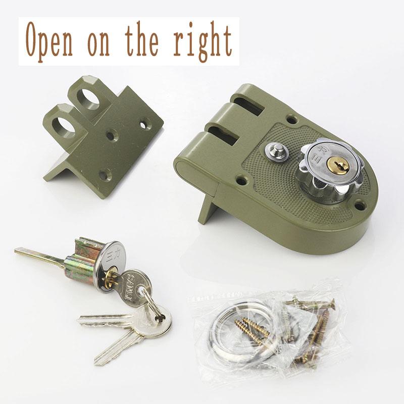 Household Sliding Door With Tiger teeth Old-Fashioned Exterior Door Lock Iron Gate Wooden Door Anti-Theft Door Lock