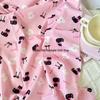 100% Cotton Digital Print Fabric: Korean-Style Kitten Bow & Floral Design for Women's, Children's, Family, and Homewear