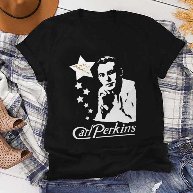 Carl Perkins Blue signed Unisex black T-shirt Unisex T-Shirt XXXL