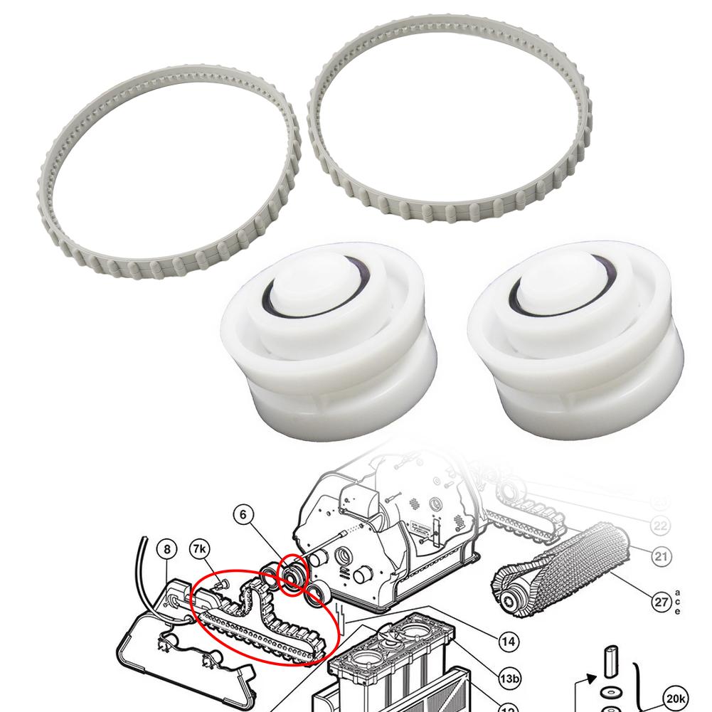 RCX26001 Roller & RCX23002 Belt For TigerShark Pool Cleaner RC9965CC RC9950A Garden Pool Drive Belt Replacement