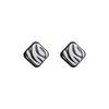 S925 Silver Retro Checkerboard Square & Heart Earrings - Trendy High-End Design for Women