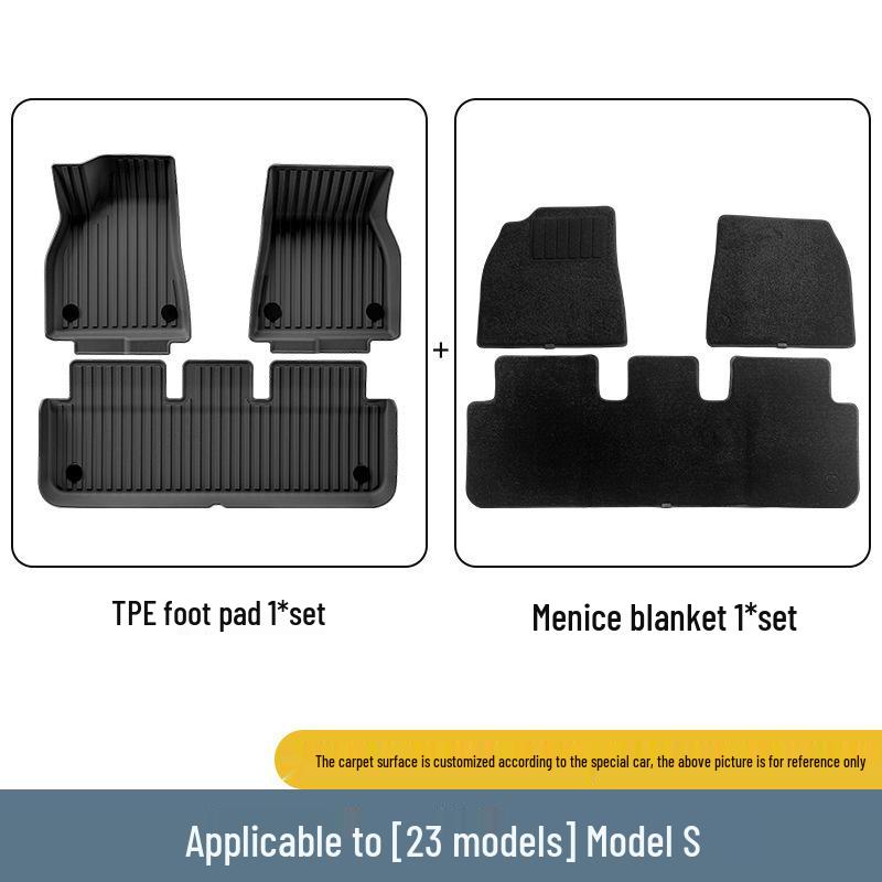 Custom TPE Car Mats for 2023 Tesla Model S - Includes Main Trunk Mat