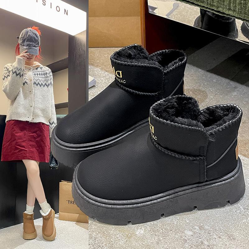 Winter New Women's Boots Snow Boots Women's Short Casual Large Size Thick-soled Thermal Velvet Cotton Boots Women