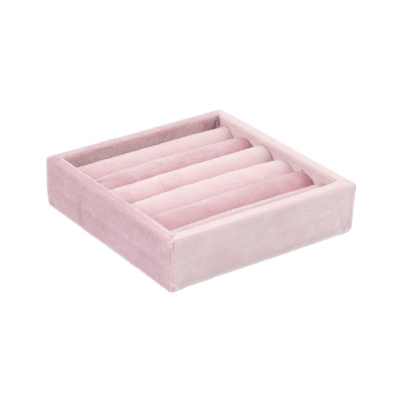 Pink Jewelry Display Props Elegant Jewelry Stand Velvets Fabric Material Jewelry Display Tray for Rings Earring Necklace