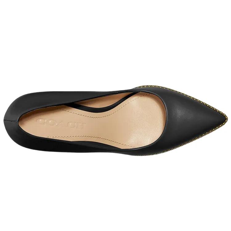 COACH Waverly Leather Slim Heel High Heels 8.5cm Women's Black (Unisex) High Heels G3935 BLK
