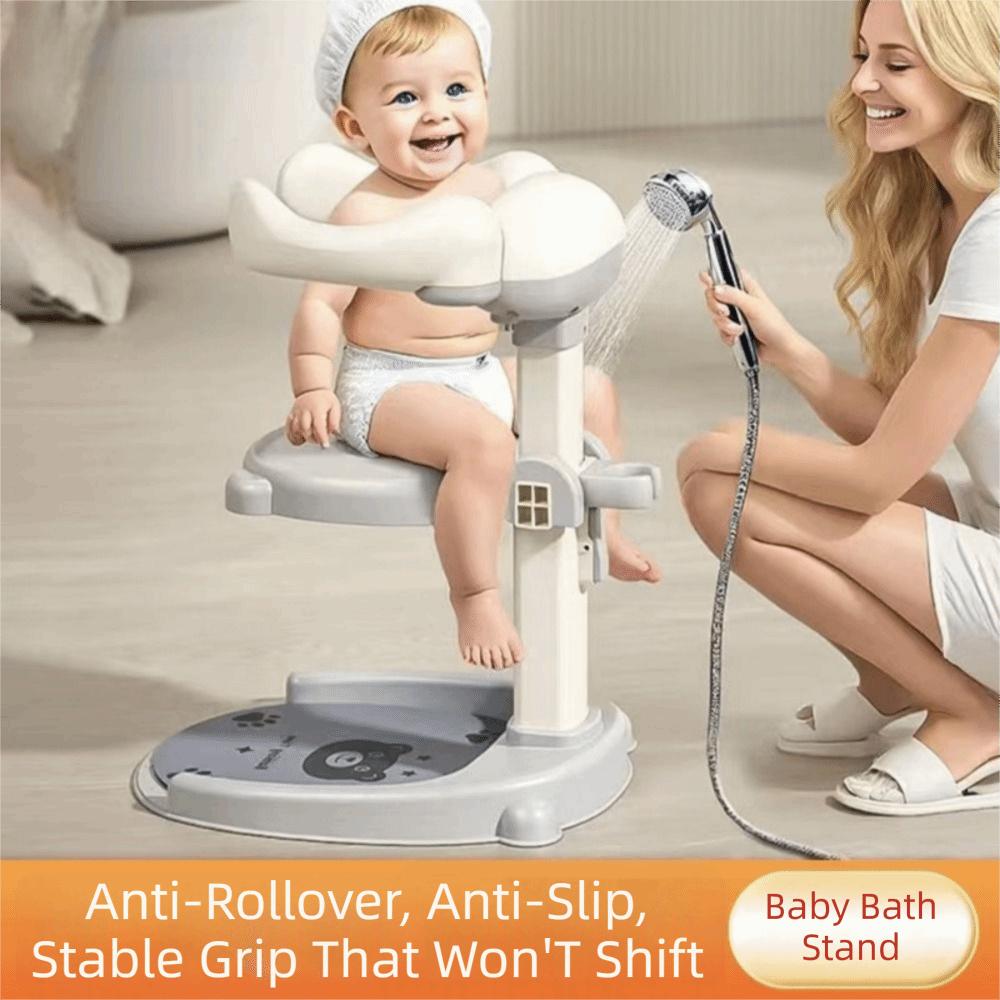 Adjustable Baby Bath Stand Non-Slip Infant Bath Support Baby Standing Shower Stand Household Use