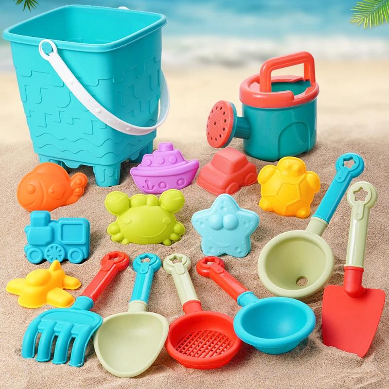 Children'S Beach Toy Set Baby Playing In Water And Beach Large Sand Shovel Beach Bucket Sand Digging Tool Sand Toys Random Color