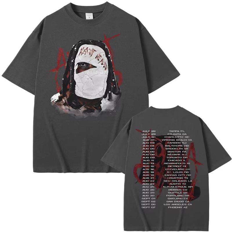 T-shirt Rapper Lil Durk Healing Tour Unisex Donna Hip Hop Moda Vintage Oversize Unisex Casual Cotone Manica Corta