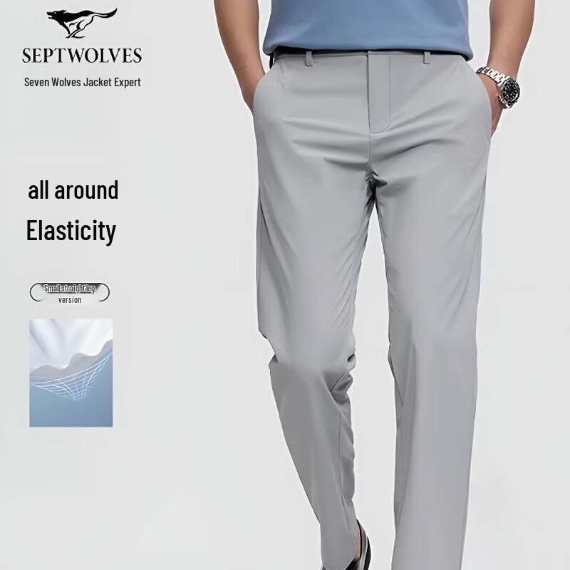 

SEPTWOLVES Men s Business Casual Commuter Thin Straight-Leg Pants 38A