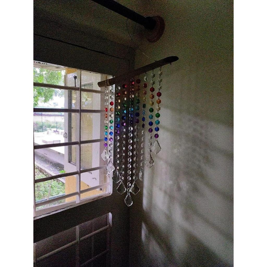 Sparkling K9 Crystal Glass Crystal Car Hanging Rainbow Suncatcher Beautiful Balcony Garden Hanging Ornament A11